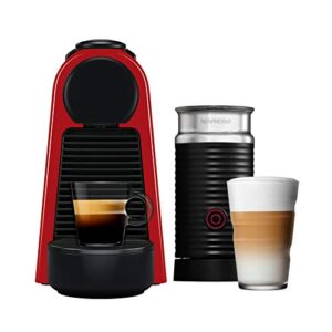 Nespresso Essenza Mini Cafeteira 110V Combo com Aeroccino, Máquina de café expresso compacta para casa, cápsula / cápsula elétrica automática silenciosa (vermelho)