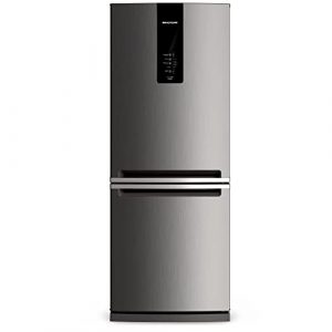 Geladeira Brastemp Frost Free Inverse 443 litros cor Inox com Turbo Ice - BRE57AK 110V