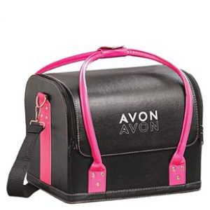 Maleta de Maquiagem Avon Preta e Rosa - 2,3kg