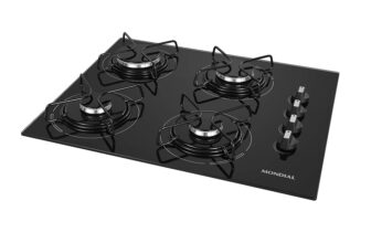 Cooktop a Gás Mondial CTG-01, Cooktop a Gás Mondial, 4 Bocas, Bivolt, Preto/Inox - CTG-01