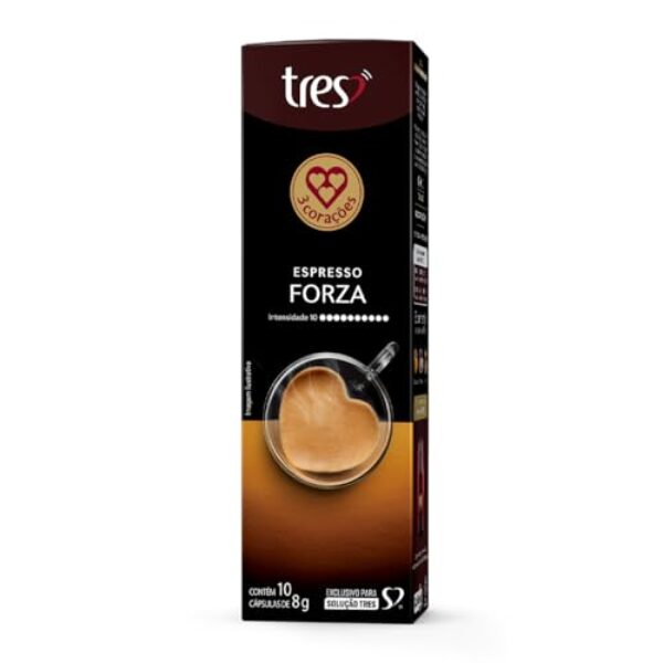 TRES 3 Corações Cápsula De Café Espresso Forza - 1 Unidade Com 10 Cápsulas