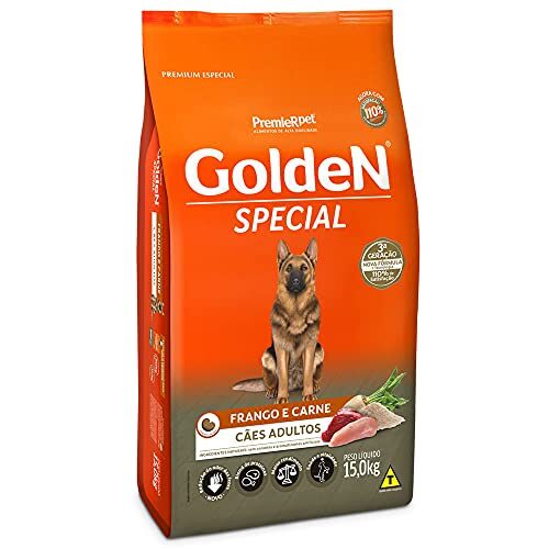 Premier Pet Golden Special – Ração para Cães Adultos, Sabor Frango e Carne, 15kg